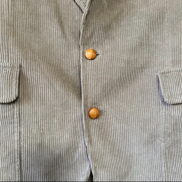 Jordache Vintage Corduroy Tan Blazer Two Button Sport Coat, 40R Preppy Academia - Picture 3 of 12